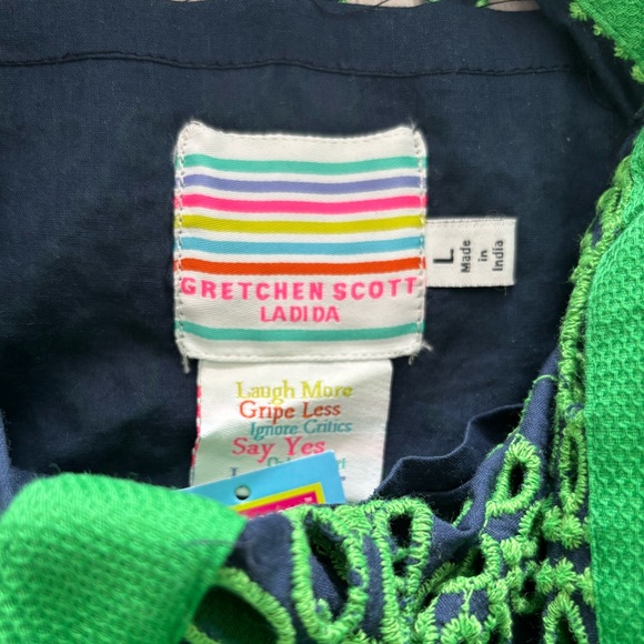 GRETCHEN SCOTT LITTLE BO PEEP MIDI DRESS CONTRAST NWT SIZE LARGE 100% COTTON - Picture 11 of 16